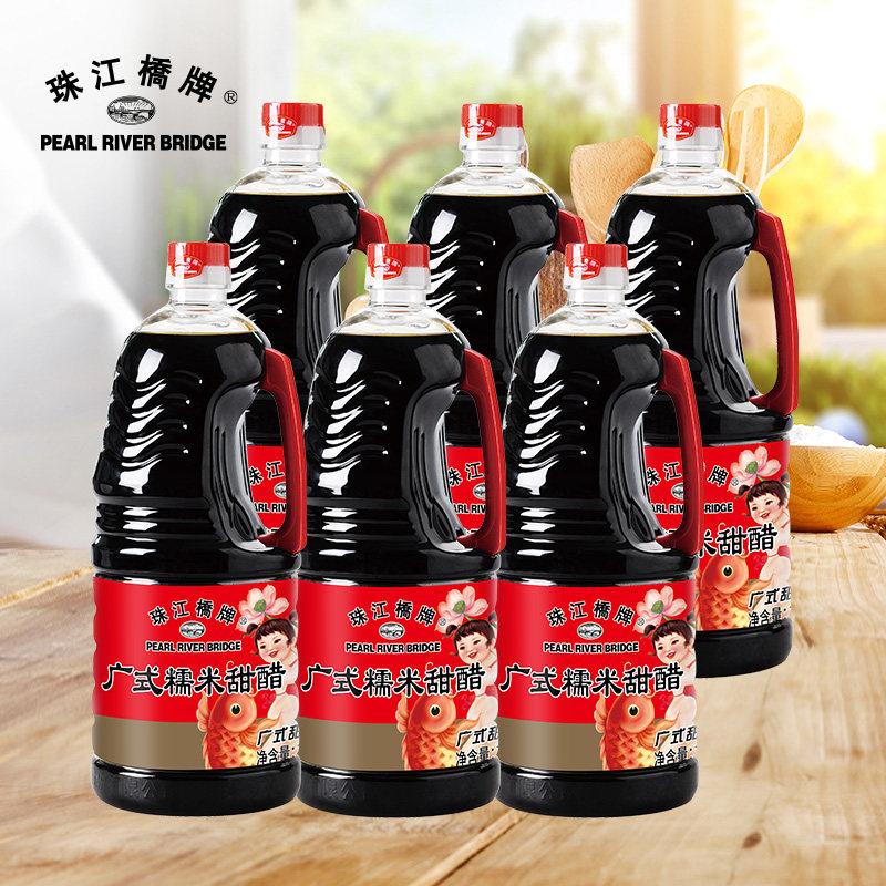 Pearl Jiangjiang Bridge wide-formed glutinous rice sweet vinegar pig feet ginger 1 9L*6 bottles of Guangdong Moon consumed vinegar and sweet vinegar household