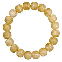 Natural beeswax bracelet for women old style bucket beads Russian chicken fat yellow and white flower amber beeswax bracelet for men