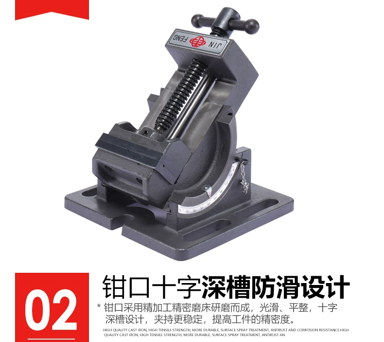 Jinfeng nghiêng phẳng-kìm mũi 0-90 độ thanh dẫn góc vise máy khoan băng ghế dự bị vise 3-inch 4-inch máy khoan bàn kẹp