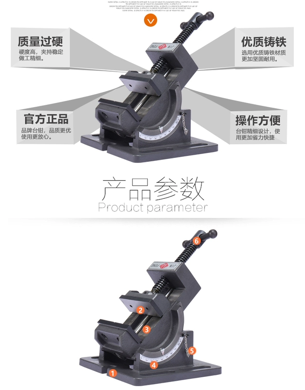 Jinfeng nghiêng phẳng-kìm mũi 0-90 độ thanh dẫn góc vise máy khoan băng ghế dự bị vise 3-inch 4-inch máy khoan bàn kẹp