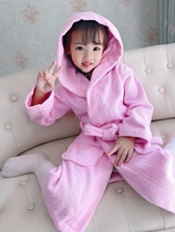 Childrens bathrobe Cotton nightgown spring and autumn and winter towel material male and female children thickened cartoon bathrobe baby bath towel with cap