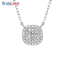WithLove group inlaid diamond necklace 18K color gold clavicle pendant chain real diamond display large 1 karat women