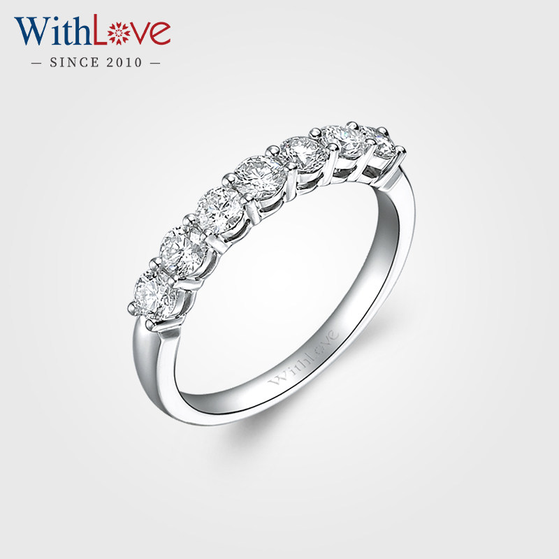 WithLove only love pint the white 18K gold diamond ring Pt platinum platoon laminated and drill female ring star river