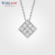 WithLove cronyism 18K gold 18 Diamonds Female pendants pendant square broken diamond items Pendant Starlight Commotion