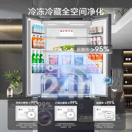 Rongsheng 437-литровый французский двойной открытый четырехдверный холодильник бытовой большой вместимости первоклассный встроенный холодильник субсидия на обмен