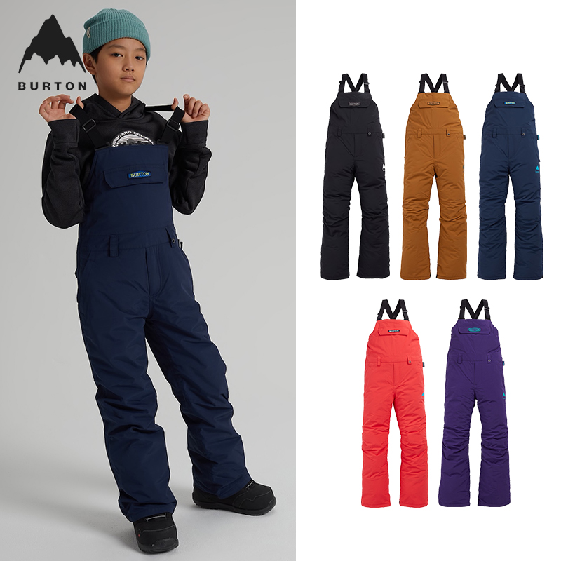 Burton Snowboard Burton Boys and Girls Ski Snowboard DoubleBoard Waterproof Windproof Warm Suspender Pants