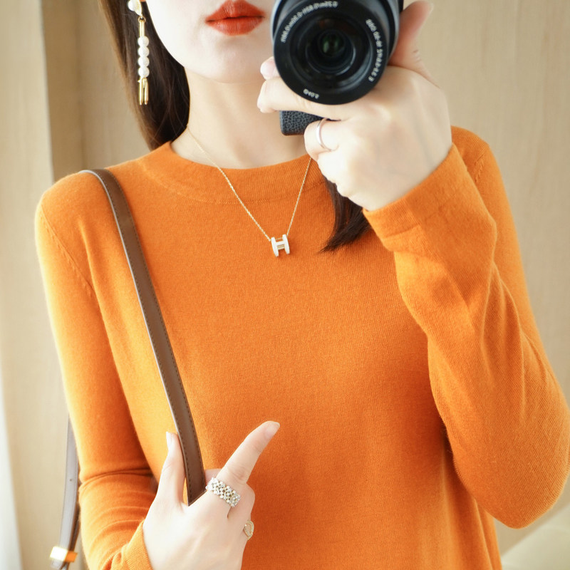 New loose wearing collar-head long sleeve sweater in autumn and winter