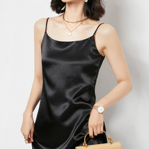 Lady Xia acetate satin finish with dress bottom and medium long name Yuanyuan Luxurious Summer Real Silk Pendant with Slim Tide