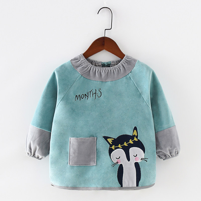 Overcoat Children's autumn and winter long-sleeved male baby eat waterproof and anti-dirty girl apron anti-dressing baby bib protector