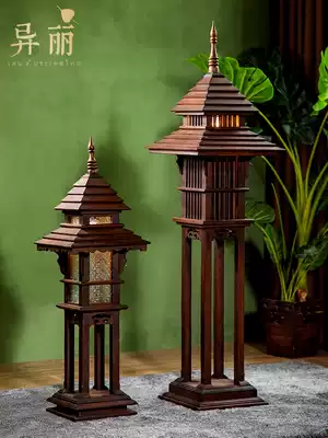 Aliitai style solid wood hotel garden lamp wooden courtyard lamp wall lamp wall lamp Southeast Asia decorative table lamp