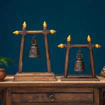Home decoration Wood carving copper bell ornaments Handicraft wine shop club decoration ornaments Home decoration