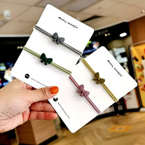 2021 Summer Korean version of the new butterfly knot minimalist around the woman Cute Sweet Mesen Ensemble Student Head Rope Leather Fascia Hair Accessories