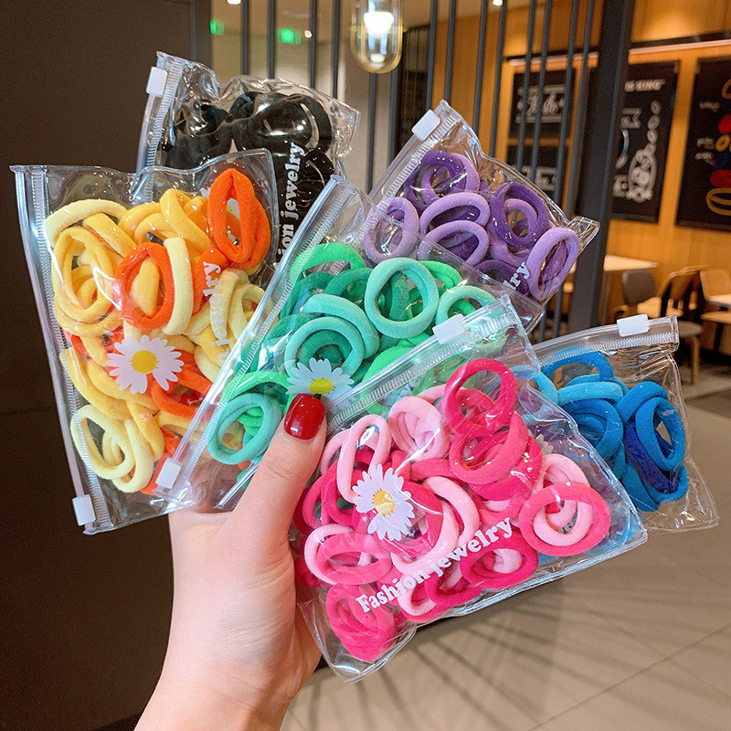 50 Packs of Girls Gradient Color Seamless Hair Rings Color Small Rubber Bands High Elasticity Hair Rings Candy Color Hair Rings Hair Accessories