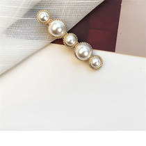 South Korean pearl hair clip female girls side clip with clip duckbill clip minimalist retro style red headwear