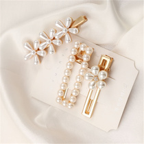 Pearl Elegant Hair Clip Mesh Red pearl hair clip Nip Top Clip Temperament Hair Accessories Duckbill Chuck Decorated woman