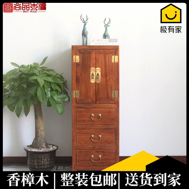 Chinese solid wood corner cabinet bedroom fragrant camphor wood storage with door storage side cabinet modern minimalist living-room corner bucket cabinet