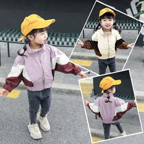 Female baby baseball jacket new children spring and autumn clothes foreign fashion fashion baby children Girls autumn sports Korean version