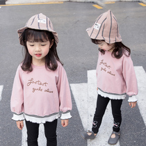 Girls base shirt autumn 2021 New Baby Children spring coat female baby long sleeve T-shirt thin foreign style