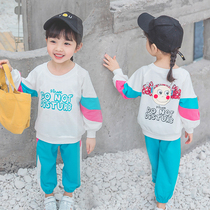 Girl autumn suit Net red 2021 new foreign-style children fashion girl baby childrens two-piece spring and autumn