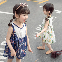 Girls skirt summer sleeveless vest skirt female baby girl Summer baby princess dress foreign boy floral dress