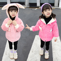 Girls lamb jacket 2021 autumn and winter new baby girl foreign style Joker children thick cotton padded clothes
