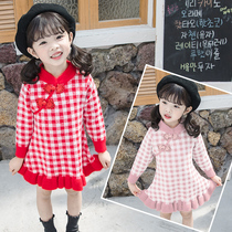 Baby girl sweater princess skirt Spring Autumn Winter girl child cheongsam dress foreign baby dress