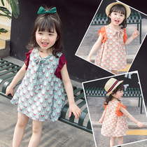 Girl skirt summer one-and-a-half-year-old girl baby flower dress foreign child summer princess dress childrens summer dress