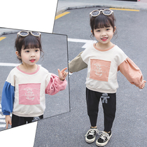 Baby children autumn clothing long sleeve T-shirt spring and autumn foreign style female baby loose base shirt 2021 New Girl coat
