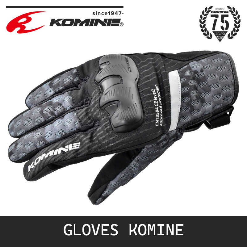 日本KOMINE摩托机车骑行装备春夏新品浮雕3D防护骑士手套GK-244 Изображение 1