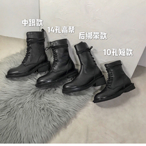 ANN Martin boots womens British style 2021 new summer thin leather spring and autumn single boots black thick-soled short boots