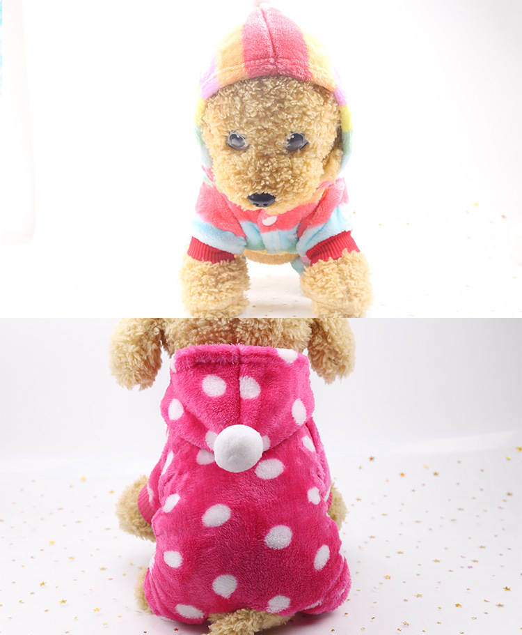 Quần áo chó đỏ quần áo mùa thu và mùa đông chó nhỏ Teddy nữ hơn gấu trúc chó con chó con bốn chân quần áo thú cưng - Quần áo & phụ kiện thú cưng quần áo cho mèo