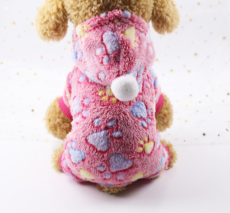 Quần áo chó đỏ quần áo mùa thu và mùa đông chó nhỏ Teddy nữ hơn gấu trúc chó con chó con bốn chân quần áo thú cưng - Quần áo & phụ kiện thú cưng quần áo cho mèo