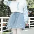 Mori girl tribe dễ thương mềm mại chị gái co giãn eo len váy 2018 mới len váy một váy áo len cardigan Áo / áo thun