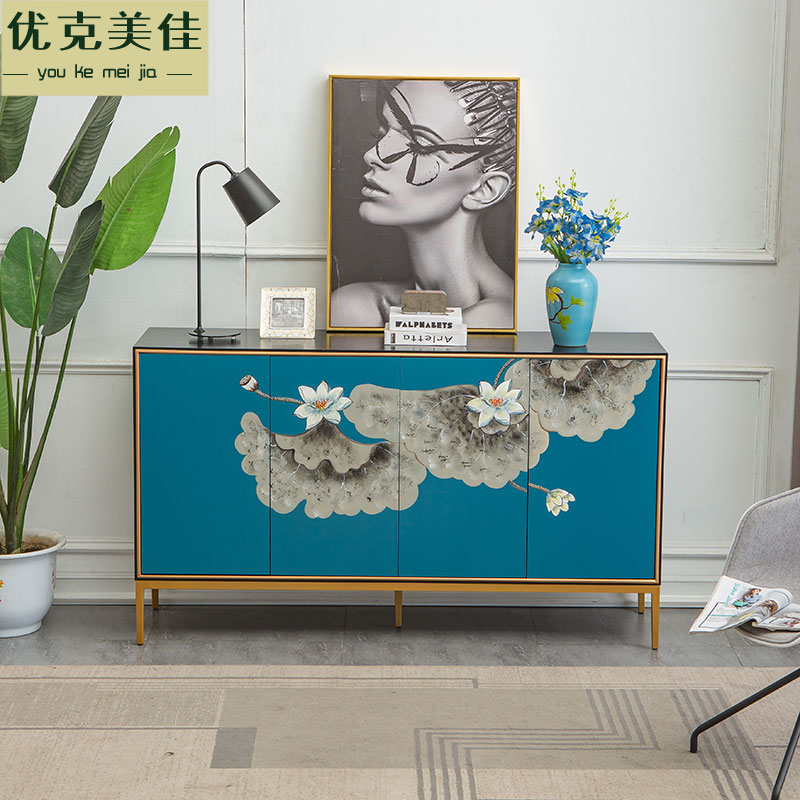 Light luxury shoe cabinet solid wood one-piece porch cabinet storage cabinet modern simple door living room decoration cabinet dining cabinet