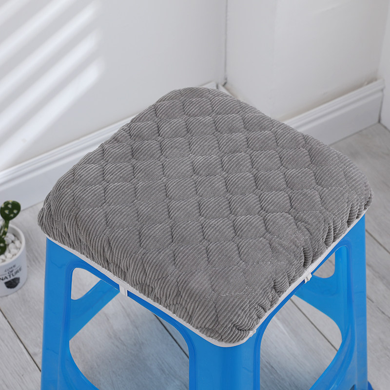 Suede square base jacket thickened winter cushion Four Seasons Dining Room Restaurant Hotel Small Eating side stool cover simple and convenient-Taobao