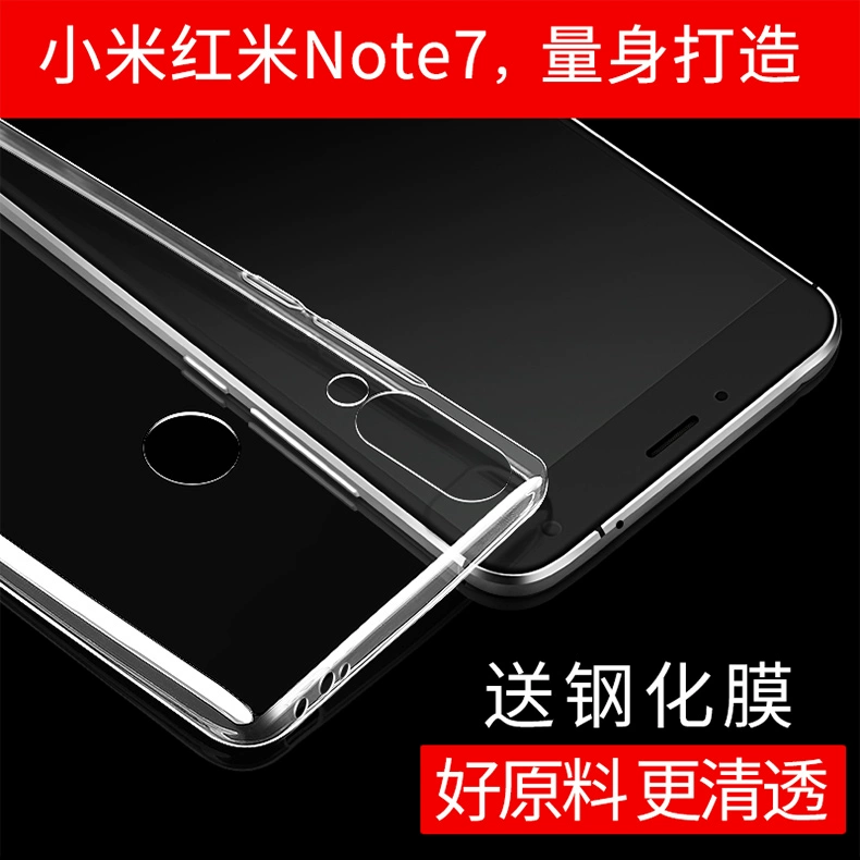 Millet gạo đỏ Note7 vỏ điện thoại di động gạo đỏ Note7pro kê kê silicone7 gạo đỏ trong suốt 7 bao gồm tất cả7 vỏ bảo vệ chống vỡ bảy vỏ bảo vệ nữ sóng mới vỏ siêu mỏng mềm - Phụ kiện điện thoại di động chân kẹp điện thoại