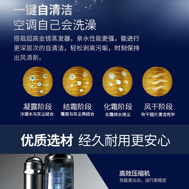 Chigo Air Conditioner for Home Use, Wall-Mounted, Large 1.5 Hp, 2 Hp, Inverter, Cooling and Heating, First-Class Energy Efficiency, Wall-Mounted, Official Flagship Store, Genuine Product