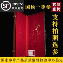 State Inspection First-class wild Mountain ginseng Northeast Changbai Mountain Wild Mountain Ginseng gift box with certificate Forest seed ginseng gift box 80 cm