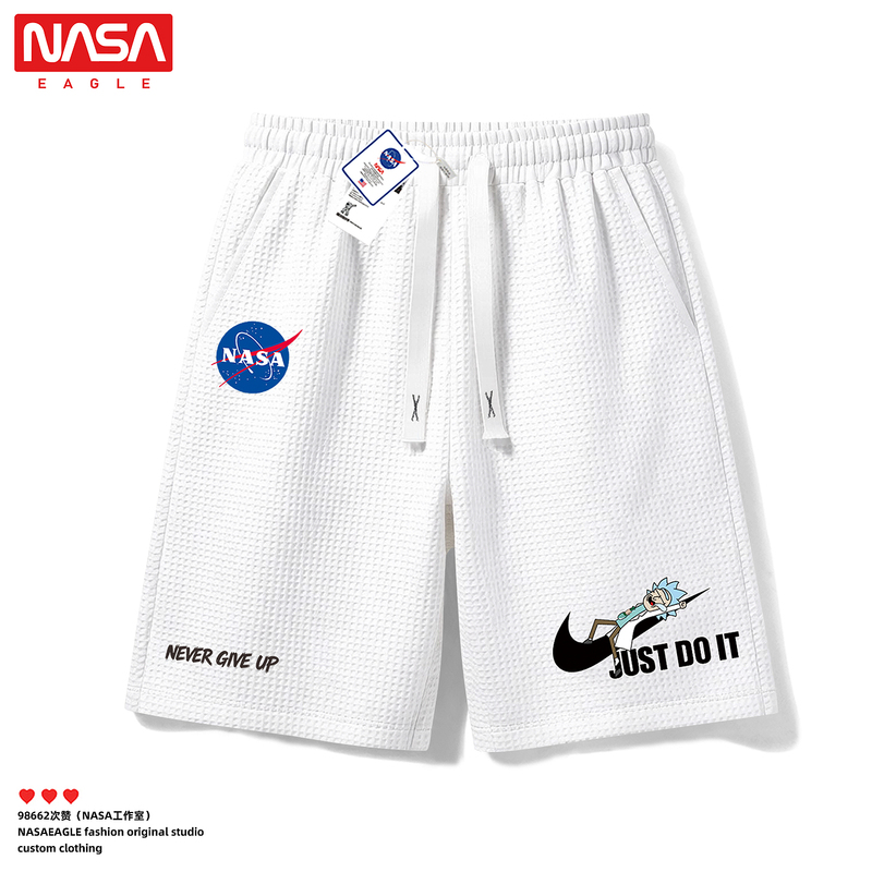 Nasa Rick and Morty Shorts Student Couple Outfit Breathable Casual Short-Sleeve Set Basketball Sports Pants