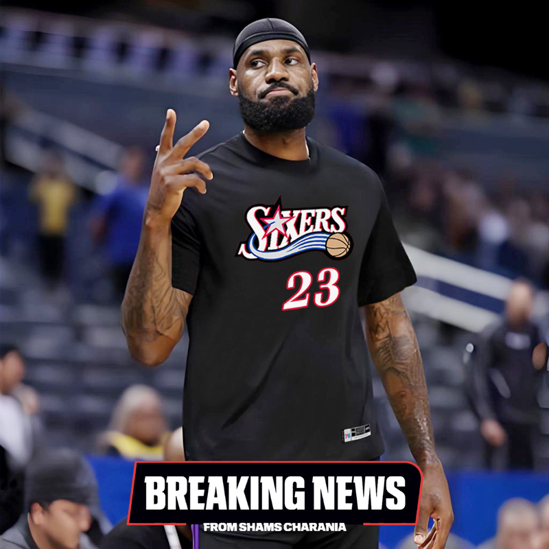 James 76Ers Short-Sleeved T-Shirt for Men and Women, Summer Wear for Couples, No. 23 Lebron Top, Basketball Casual Sports Suit