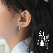 Flower bud original fantasy Melonail Girl Pure Silver Temperament Earrings Earrings 2021 New Brief Slim Delicate Ear Nail