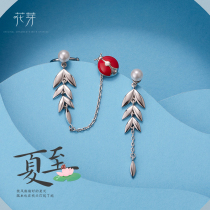 Flower Bud original design 12 solar terms earrings 2021 New Tide earrings personality advanced sense round face silver needle earrings