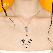 Flower Bud original summer necklace 2021 new female light luxury niche design sense Net red pendant neck chain choker