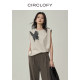 CIRCLOFY Swallowtail Butterfly Vest Women's Summer 2024 New Butterfly Silhouette Cotton T-Shirt/Skirt