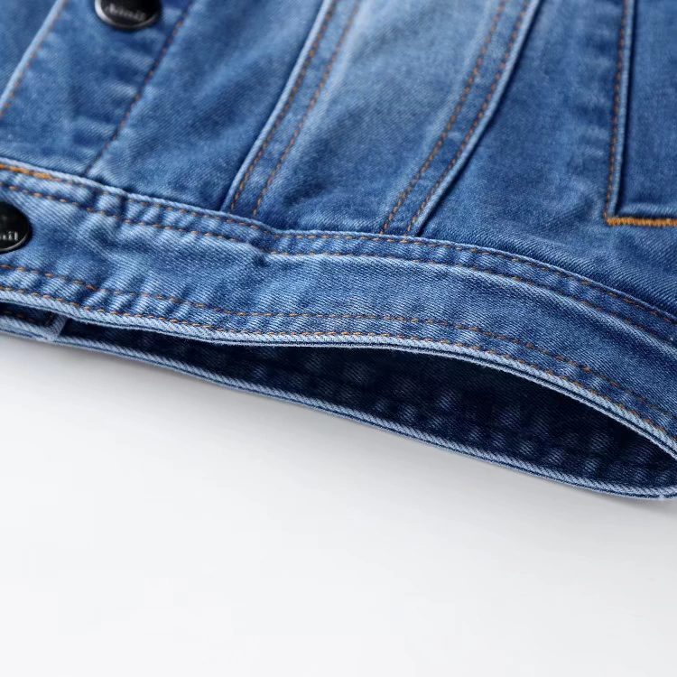 An Nai quần áo trẻ em bé trai mùa xuân phong cách phương tây ve áo denim vest nam lớn vest đẹp trai áo khoác không tay triều - Áo ghi lê