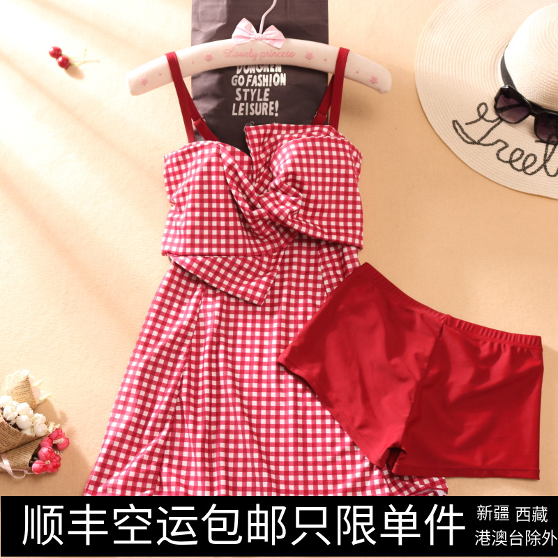 Swimsuit women's dress style coaling to be sexy and skinny South Korean spa small balsamic wind conservative little fresher 4-corner pants