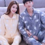 Dễ thương thỏ hoạt hình đồ ngủ cặp vợ chồng dày flannel dài tay nữ mùa thu và mùa đông san hô lông cừu phù hợp với dịch vụ nhà nam bộ đồ thể thao nam