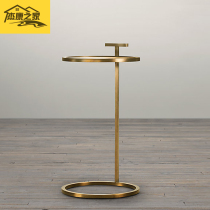 Mini Sofa Light Lavish Few Nordic Minimalist Corner A Few Creative Round Table Design Tea Table Golden Bedside Table