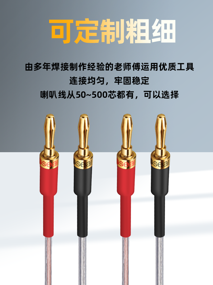 Akihabara Speaker Cable Audio Cable Banana Main and Auxiliary Speaker Cable Audio Connection Cable Professional Surround Speaker Cable