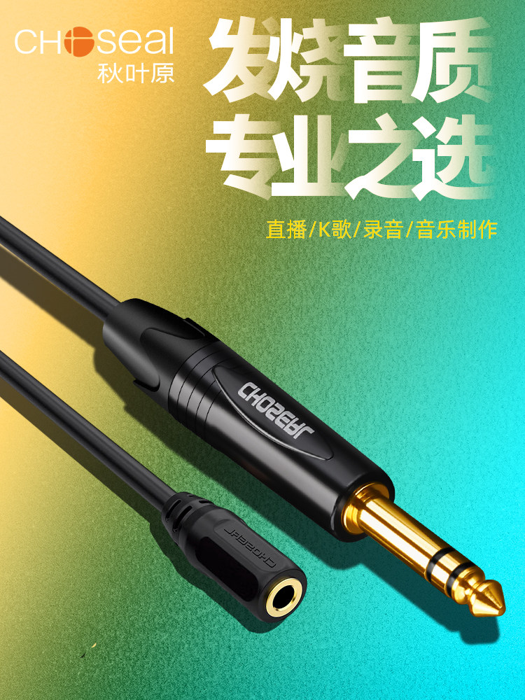 Akihabara 6.5mm Male to 3.5mm Female Audio Adapter Cable, 6.5mm Male to 3.5mm Female Audio Converter, Electric Piano Headphone Connection Cable, 6.35mm Plug for Audio, Telephone, and Headphones, Large to Small